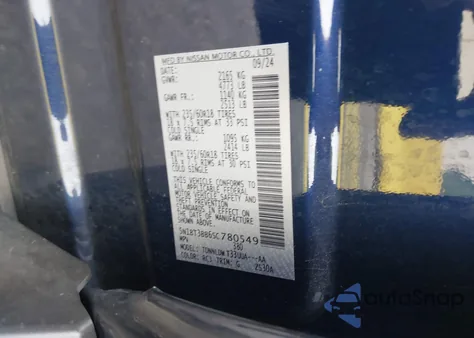 2025 Nissan Rogue Sv Intelligent Awd from USA, damaged, VIN 5N1BT3BB6SC780549